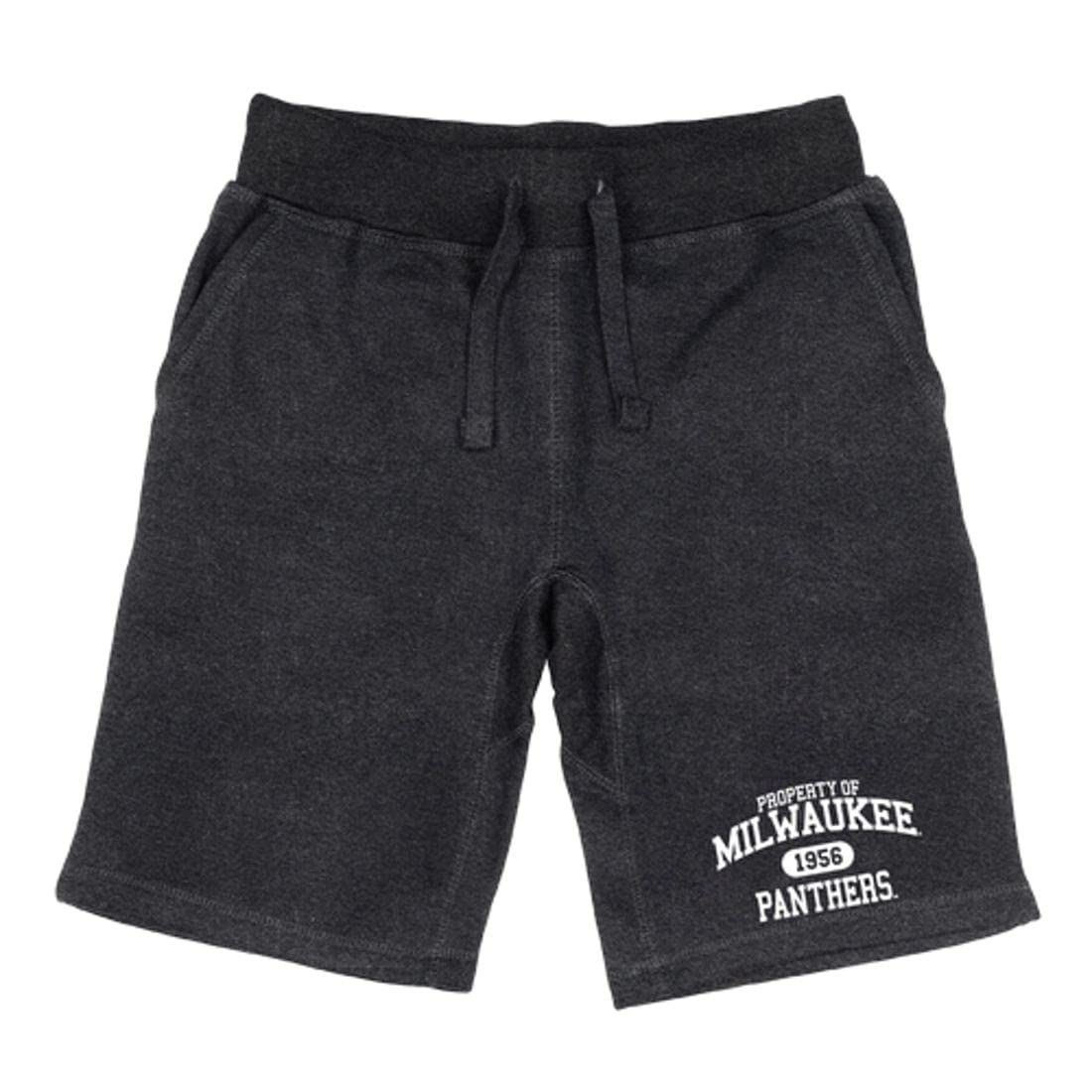 UW University of Wisconsin Milwaukee Panthers Fleece Drawstring Shorts - Heather Charcoal - Comfortable Athletic Shorts for Game Day, College Spirit Wear & Casual Lounge Wear