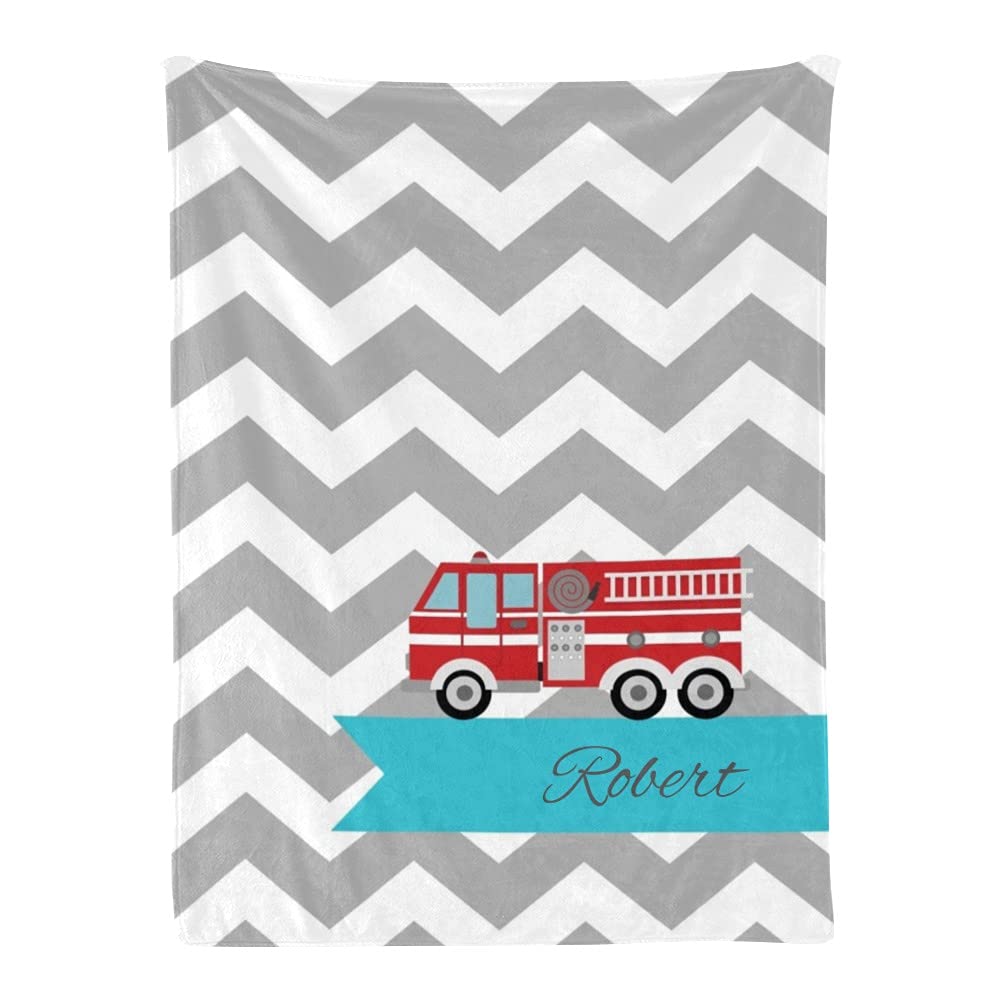 Custom Personalized Baby Blanket with Name - Super Soft Fleece Chevron Design for Boys & Girls - 30x40 Inches Nursery Blanket - Perfect for Baby Showers, Birthdays & Newborn Gifts