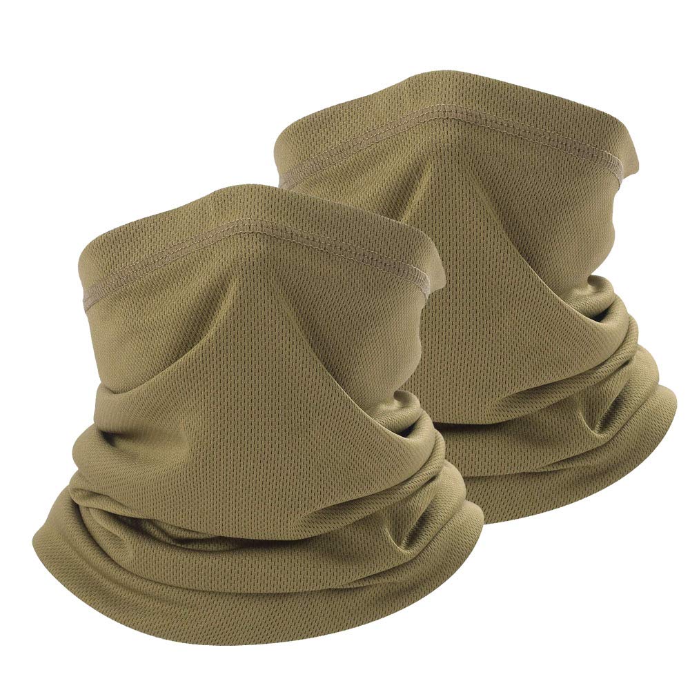 Coyote Brown Neck Gaiter - Cooling Summer Face Mask & Bandana for Men & Women - Half Face Covering for Outdoor Activities, Hiking, Cycling, and Sun Protection