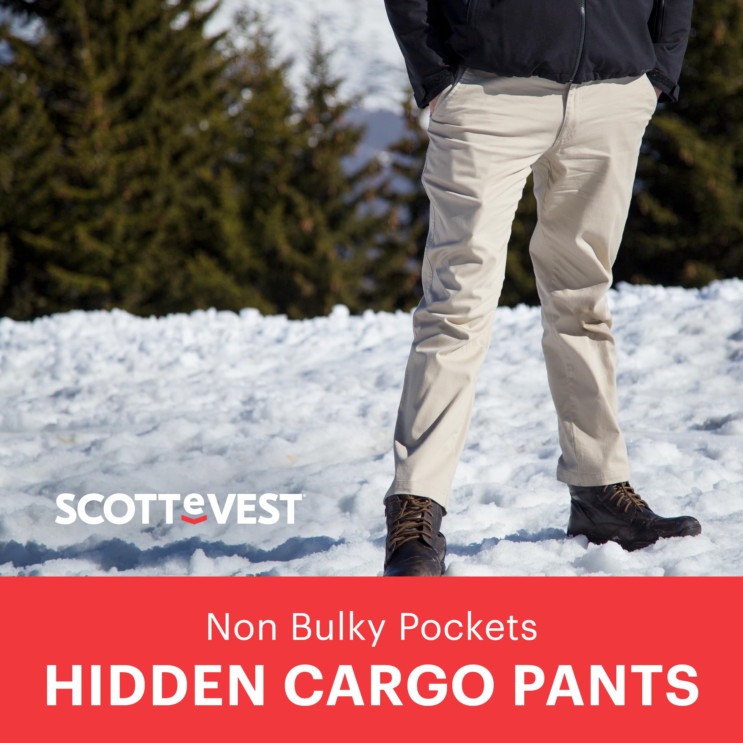 SCOTTeVEST Men's Hidden Cargo Pants with 8 Secret Pockets - Comfortable Travel & Outdoor Adventure Pants for Hiking, Airport Security & Everyday Wear