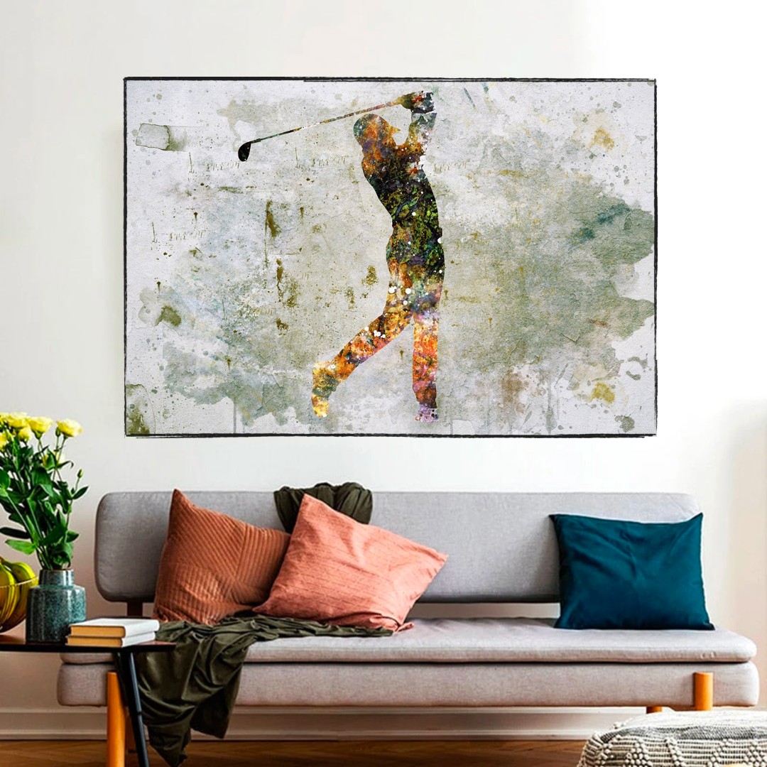 Tiger Woods Canvas Wall Art - Premium Golf Themed Wall Decor for Home, Office & Man Cave - Perfect Gift for Golf Lovers & Sports Fans