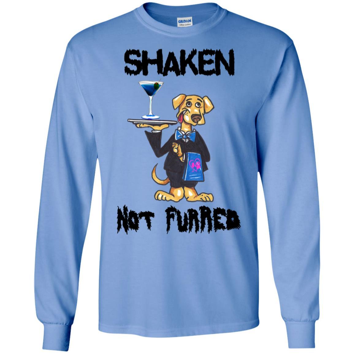 WineyBitches.Co Shaken Not Furred Long Sleeve Ultra Soft Cotton T-Shirt for Women | Comfortable Casual Wear for Wine Nights & Outings
