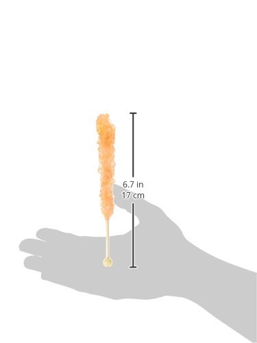 Orange Rock Candy Sticks - 36 Count Bulk Pack | Natural Flavored Hard Candy for Parties, Gifts & Dessert Decorations | SP Enterprises