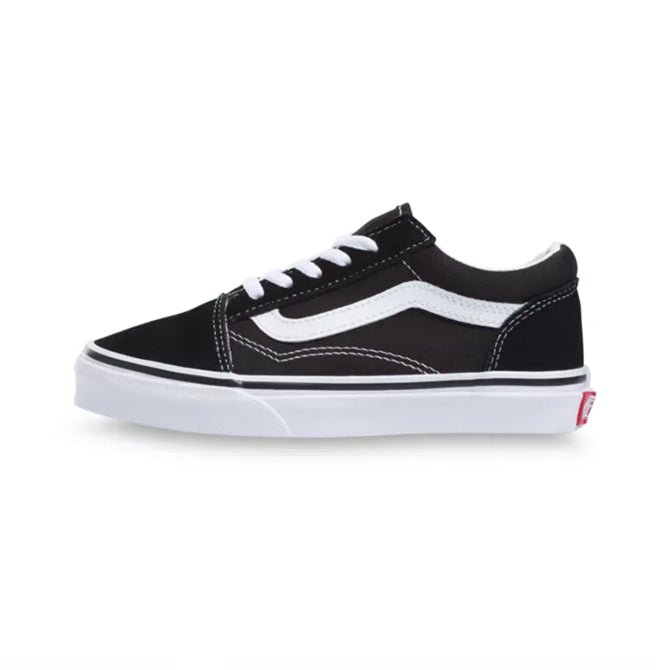 Vans Youth Old Skool Sneakers - Black & White Skate Shoes for Boys & Girls | Comfortable Casual Wear for School, Skateboarding & Street Fashion