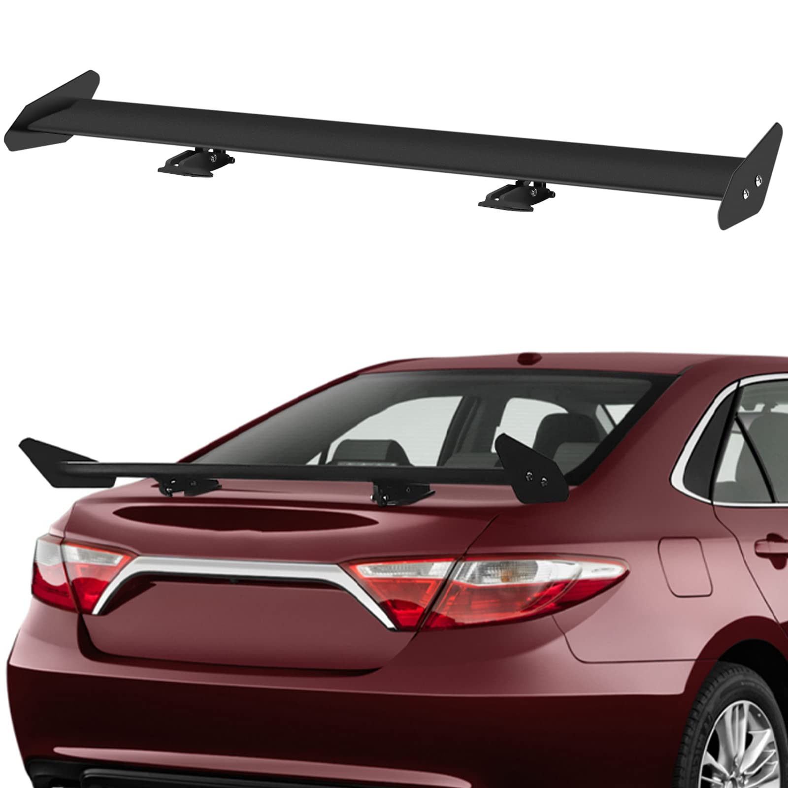 Universal Rear Trunk Lip Spoiler - Aluminum Matte Black Car Spoiler Wing for Most Vehicles | Enhances Style & Aerodynamics | Perfect for Sedans, Coupes & Hatchbacks