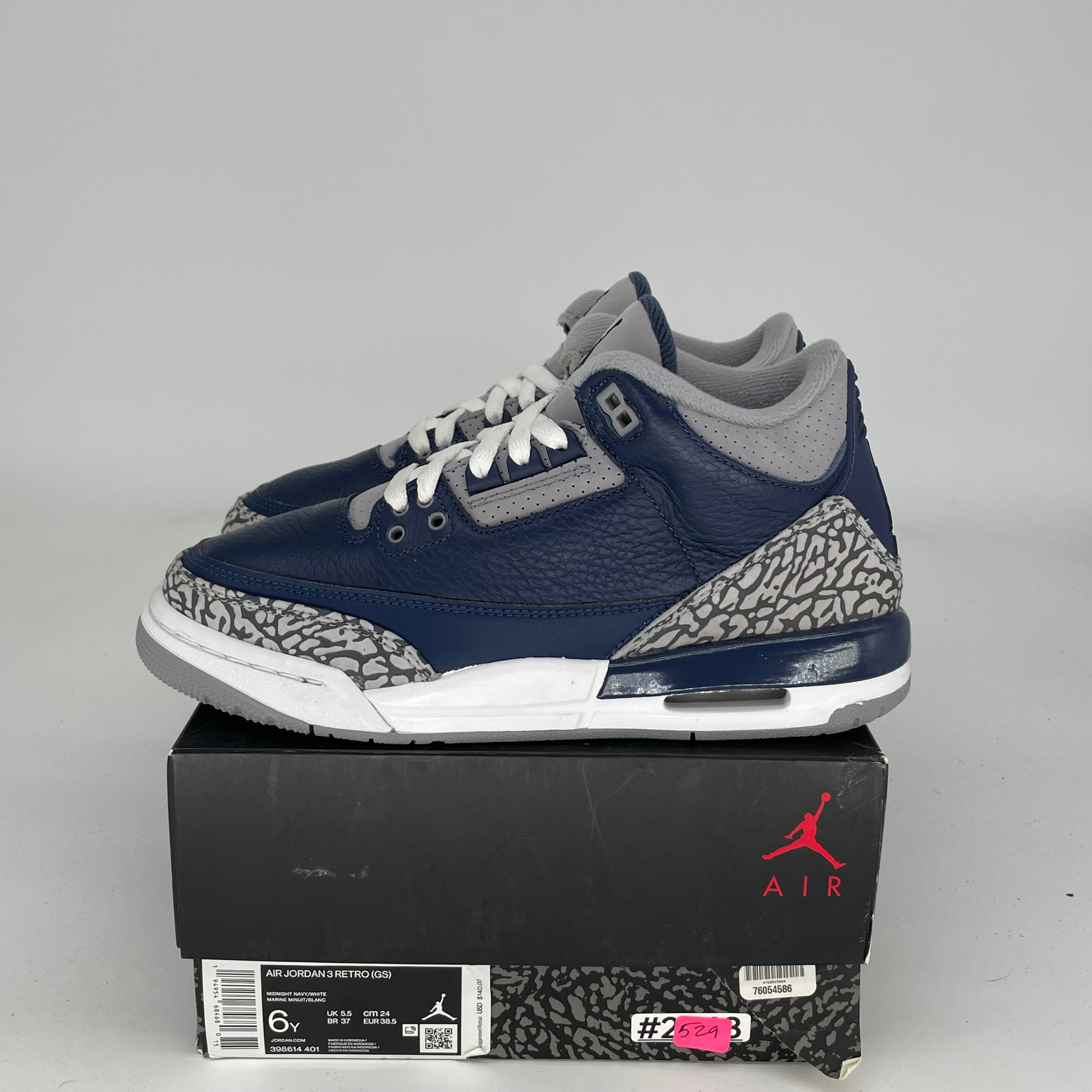 Air Jordan 3 Retro Georgetown Sneakers - Size 6Y (398614-401) - Men's Basketball Shoes for Court & Casual Wear