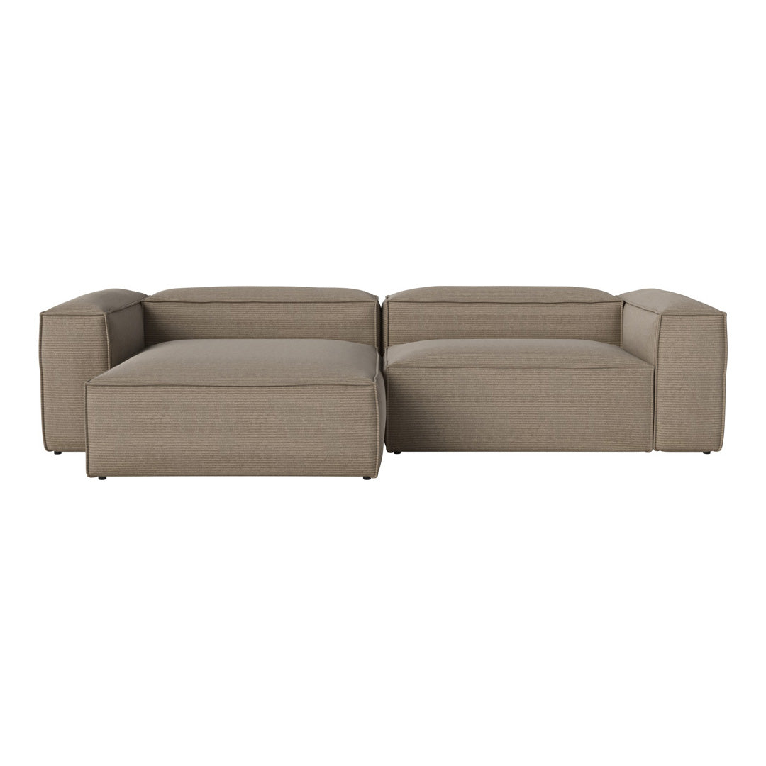Cosima 2-Seater Sofa with Chaise Lounge - Modern Fabric Sectional Couch for Small Spaces, Living Room & Apartment Furniture (Gray) - Perfect for Relaxing, Entertaining & Small Space Living