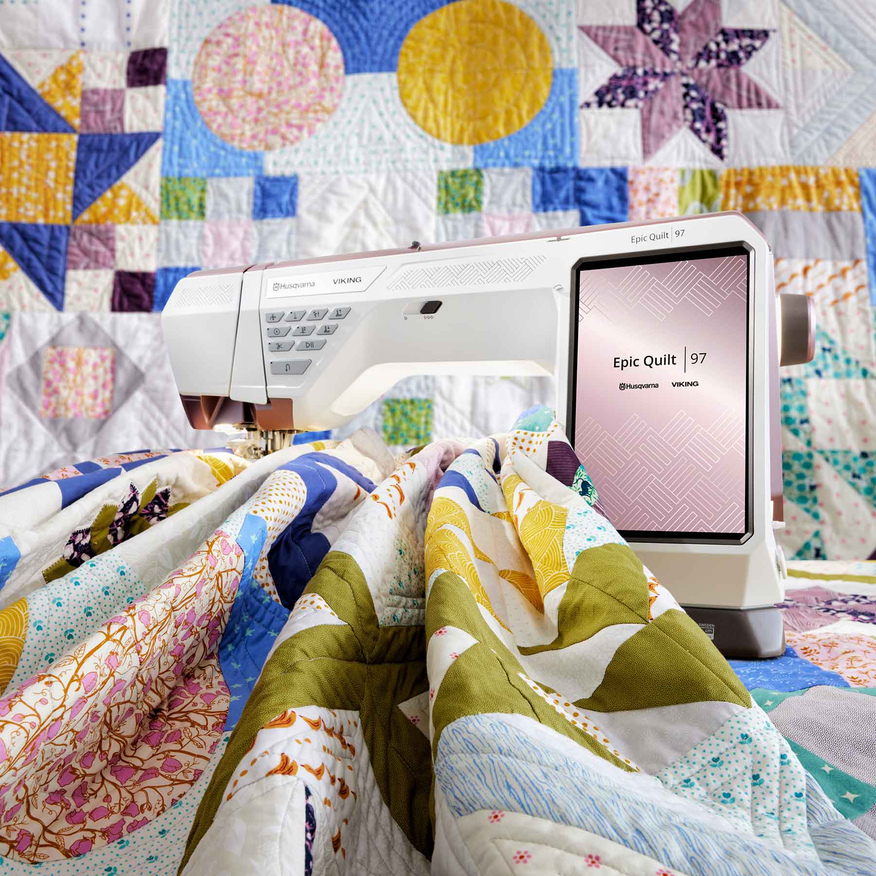 HUSQVARNA VIKING EPIC QUILT 97 Sewing Machine with 97 Stitches & Accessories Bundle - Perfect for Quilting, Embroidery, and Home Decor Projects