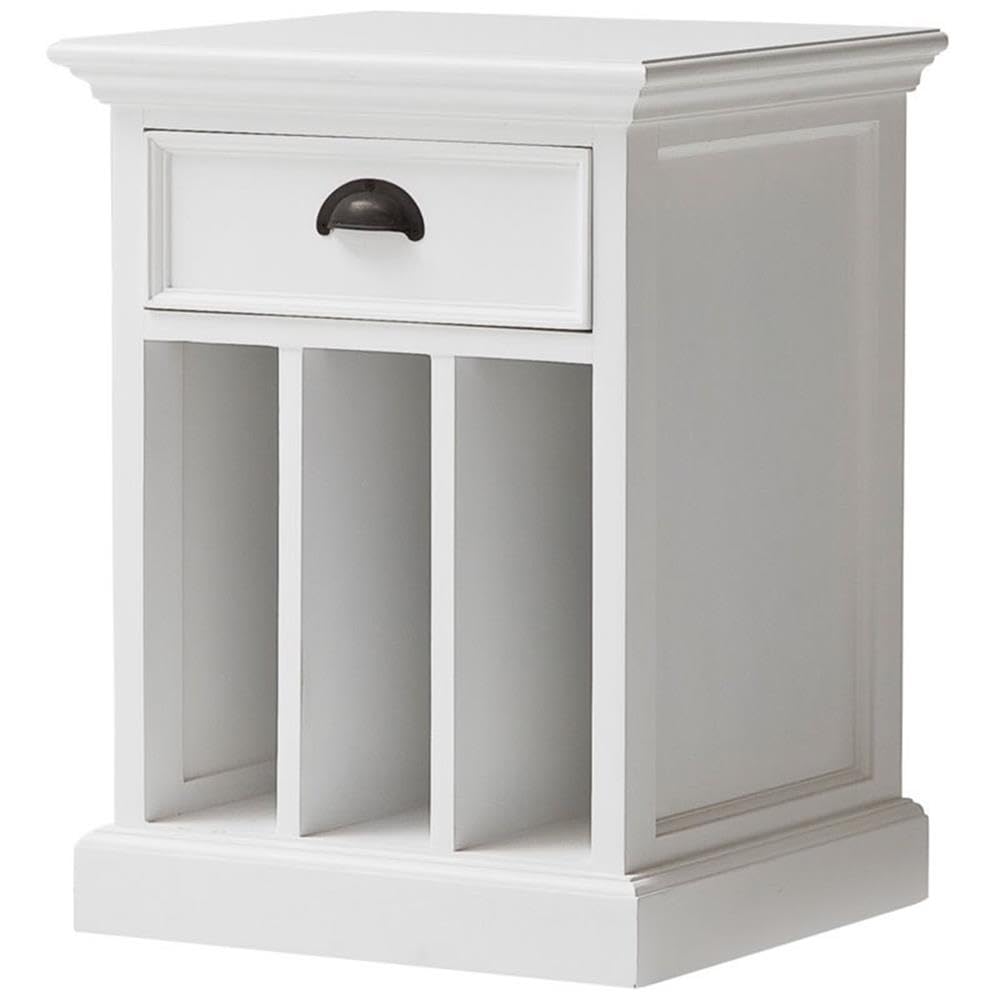 White Set of 2 Nightstands with Dividers - Modern Bedside Tables for Bedroom Storage & Organization | Perfect for Small Spaces, Apartments & Guest Rooms