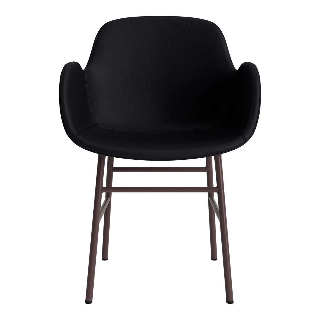 Modern Form Armchair with Sturdy Metal Legs & Soft Upholstery - Perfect for Living Room, Office, or Reading Nook