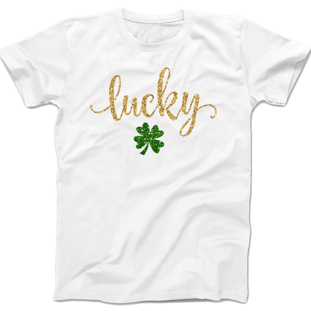 Zoey's Attic Lucky Shamrock Sparkly T-Shirt | St. Patrick's Day Green Glitter Top | Perfect for Irish Festivals & Holiday Parties