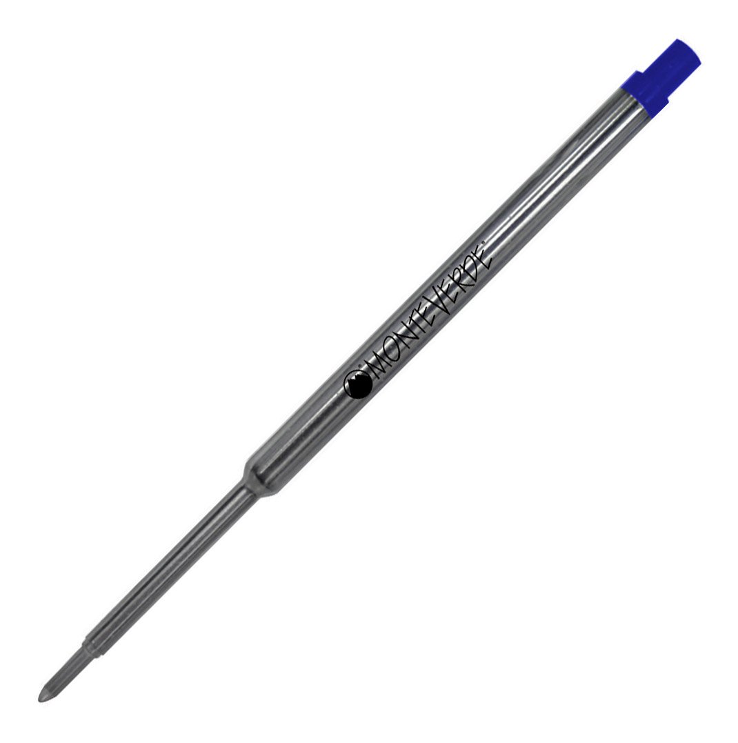 Monteverde Fine Gel Ballpoint Refill for Waterman Pens - 6 Pack Blue Ink (W423BU) - Smooth Writing for Office, School & Note Taking