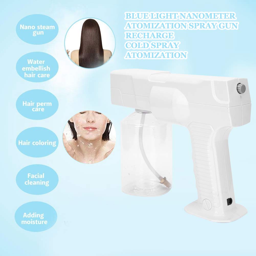 Dioche Blue Light Nano Spray Gun Steamer with Fast Mist Output - Hair Moisturizing & Nourishing Steam Sprayer | Intelligent Heat Dissipation for Salon & Home Hair Care | Perfect for Dry/Damaged Hair Treatment & Scalp Hydration