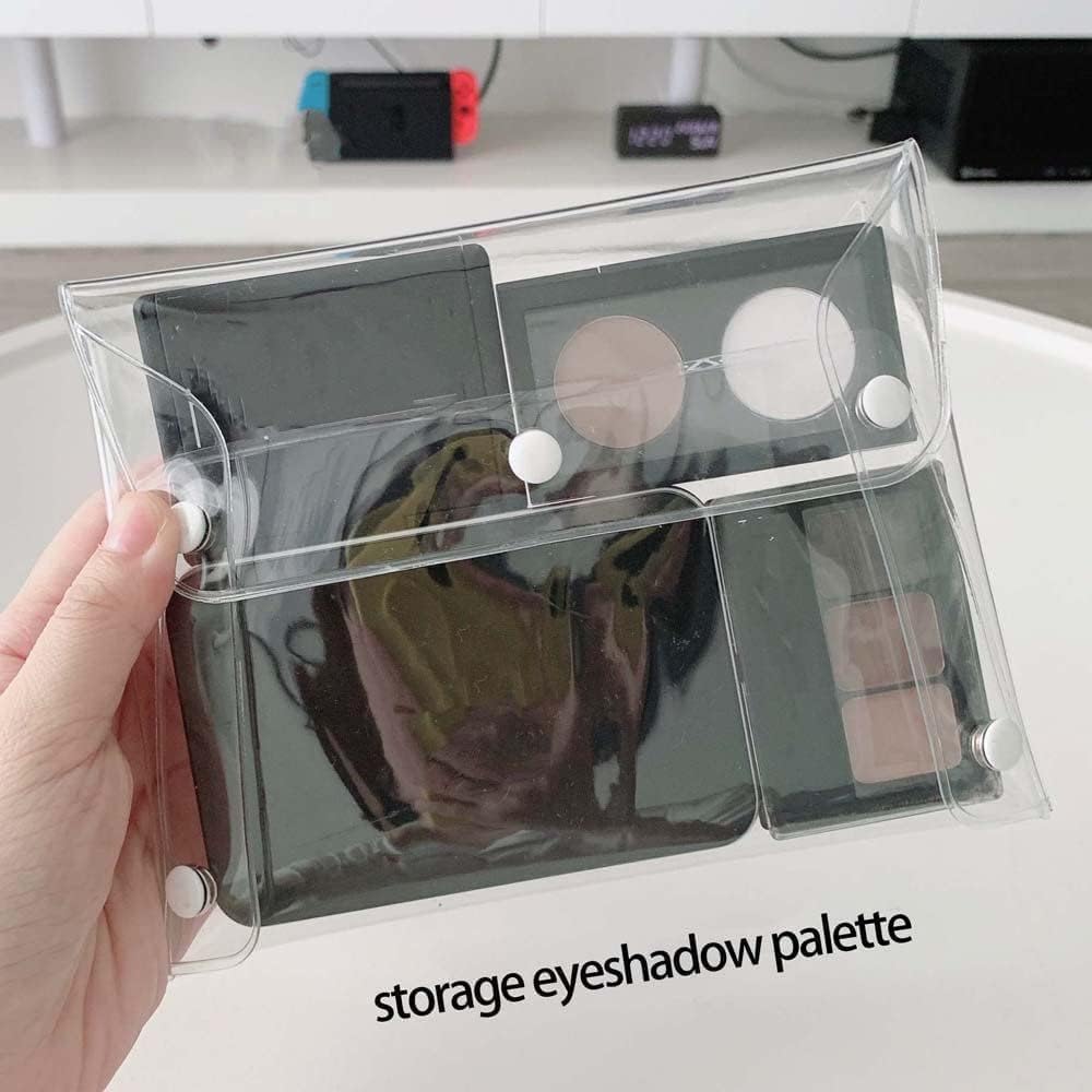 2Pcs Clear Mini PVC Makeup Bags - Small Waterproof Cosmetic Organizer Pouches with Snap Closure - Travel Toiletry Bags for Vacation, Bathroom Storage & Daily Essentials Organization (Small Size)