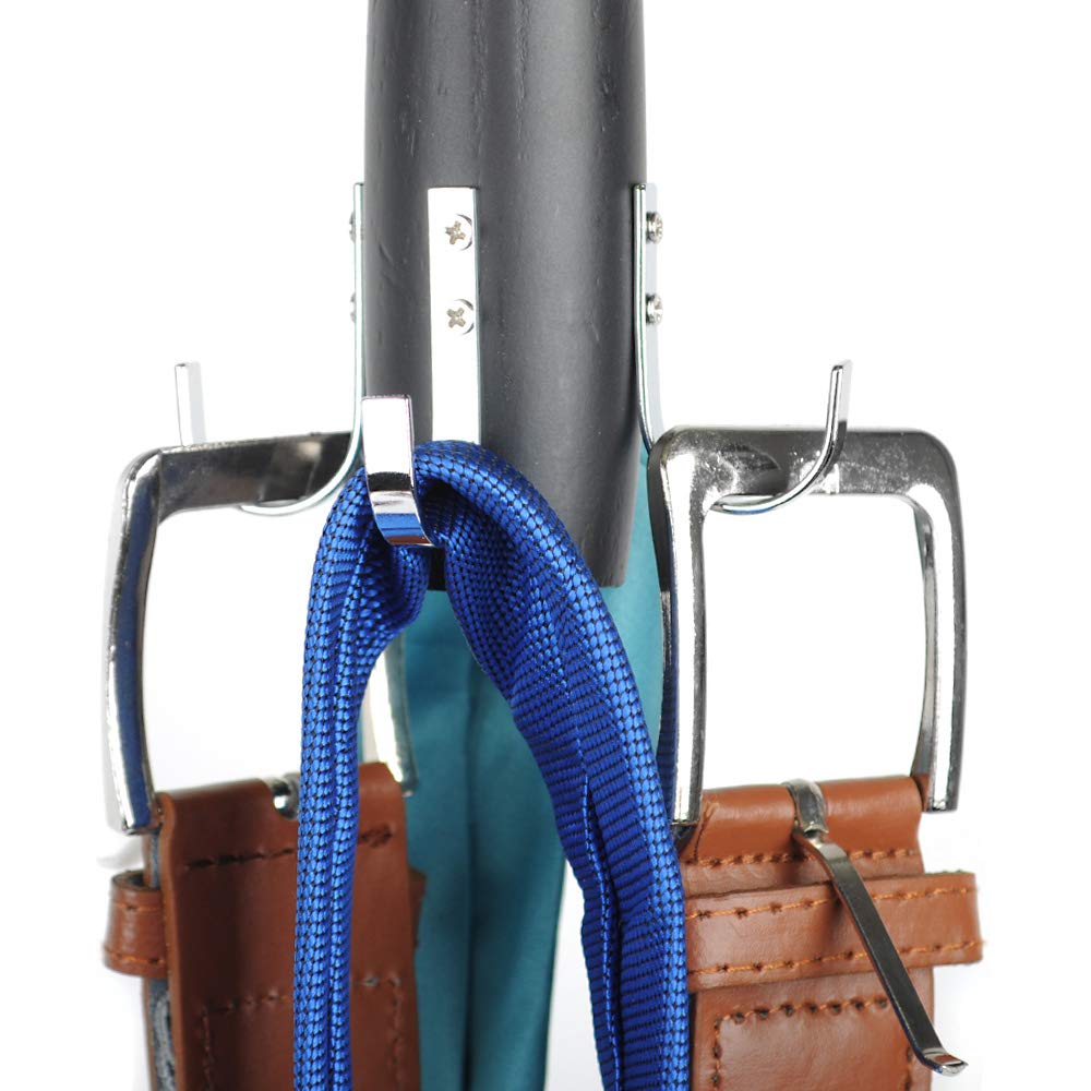 Umo Lorenzo 4-Hook Belt Organizer - Space Saving Closet Hanger for Belts, Ties, Scarves & Accessories | Perfect for Bedroom, Closet & Travel Organization