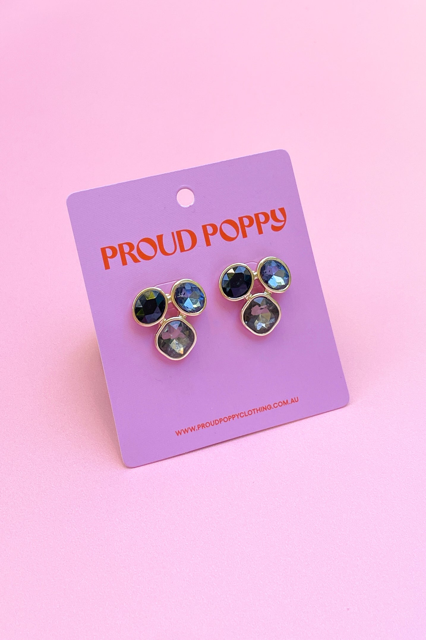 Three Stone Stud Earrings for Women - Elegant Cubic Zirconia Earrings for Daily Wear & Special Occasions