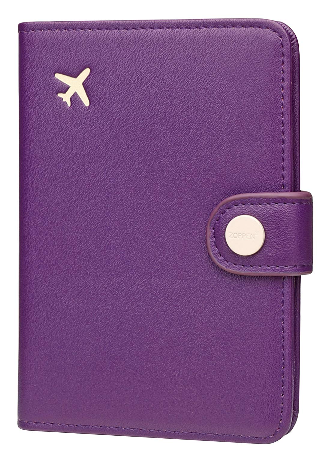 ZOPPEN RFID Blocking Passport Holder for Women - Travel Wallet Cover with Document Organizer, Lilac Purple | Perfect for Airports, Vacations & International Trips