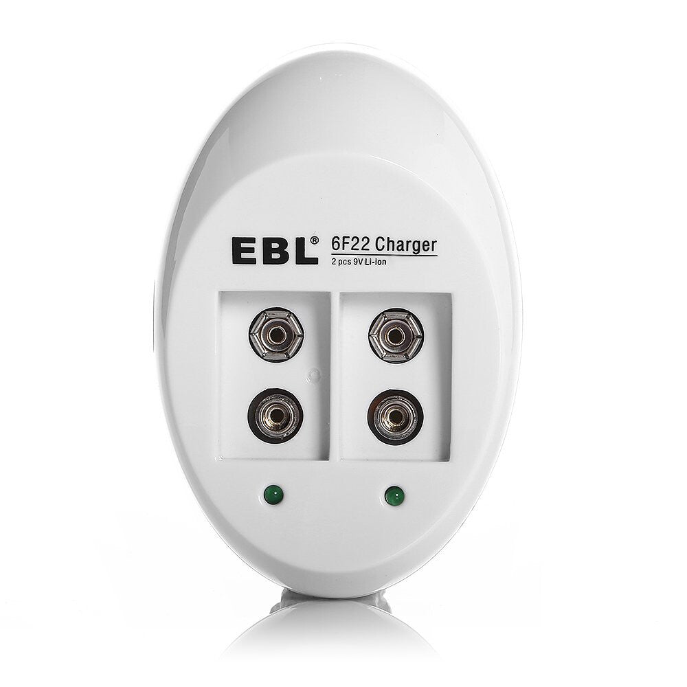 EBL 2 Bay Smart 9V Battery Charger for Rechargeable NiMH Batteries - Fast Charging with LED Display - Perfect for Smoke Detectors, Guitar Pedals & Medical Devices
