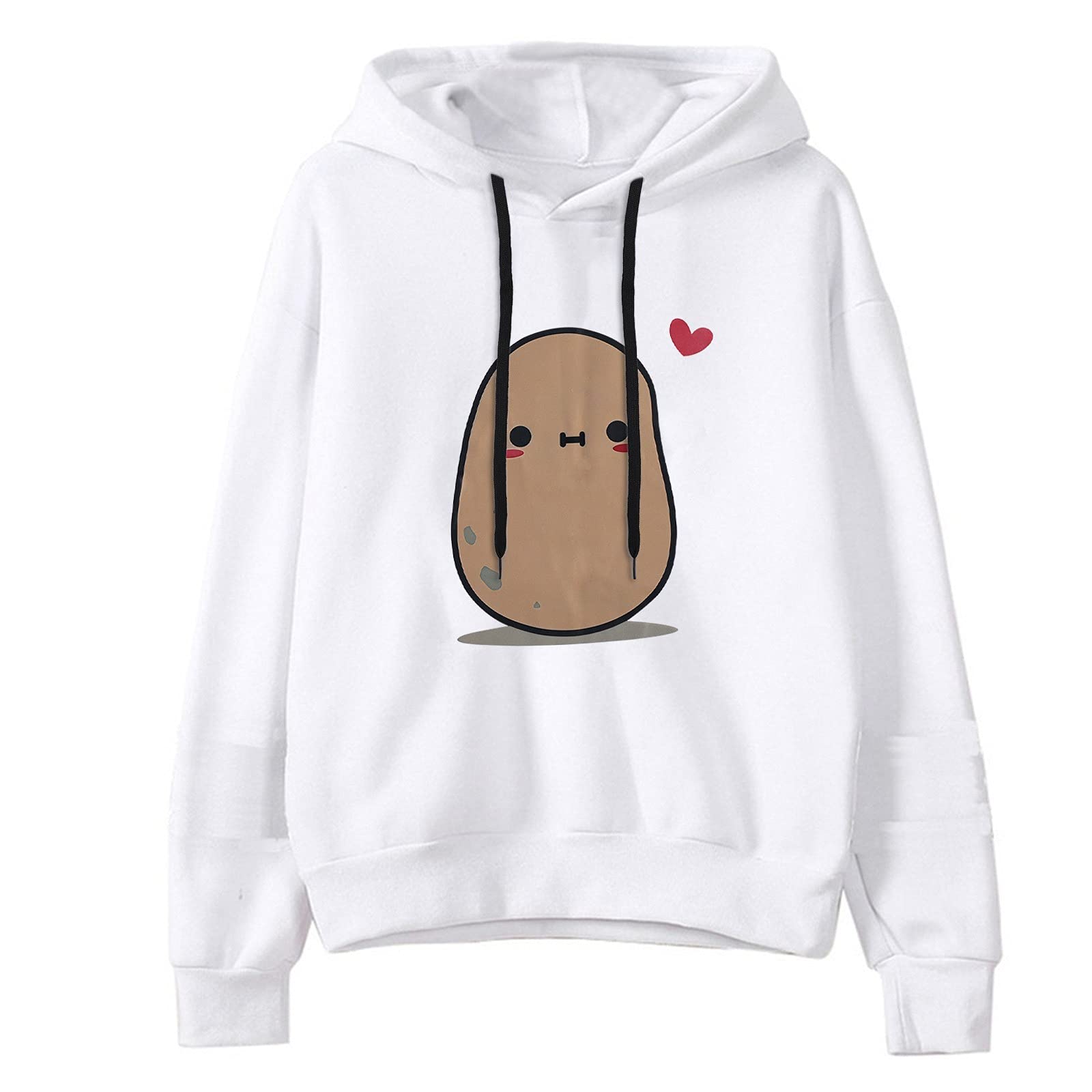 Kawaii Cute Cartoon Graphic Hoodie - Loose Fit Drawstring Pullover Sweatshirt for Women | Casual Streetwear & Anime Cosplay Outfit
