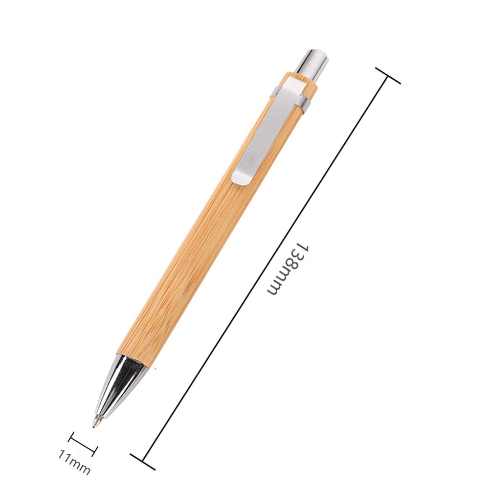 Custom Engraved Bamboo Ballpoint Pens Bulk (300PC) - Personalized Office & School Graduation Gifts with Company Logo - Retractable Writing Pens for Business, Graduation Decorations & Corporate Events