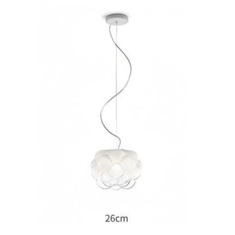 Modern Round Grapes Glass White Pendant Light - Elegant Ceiling Lighting Fixture for Dining Room, Kitchen Island, Bedroom & Living Room Decor