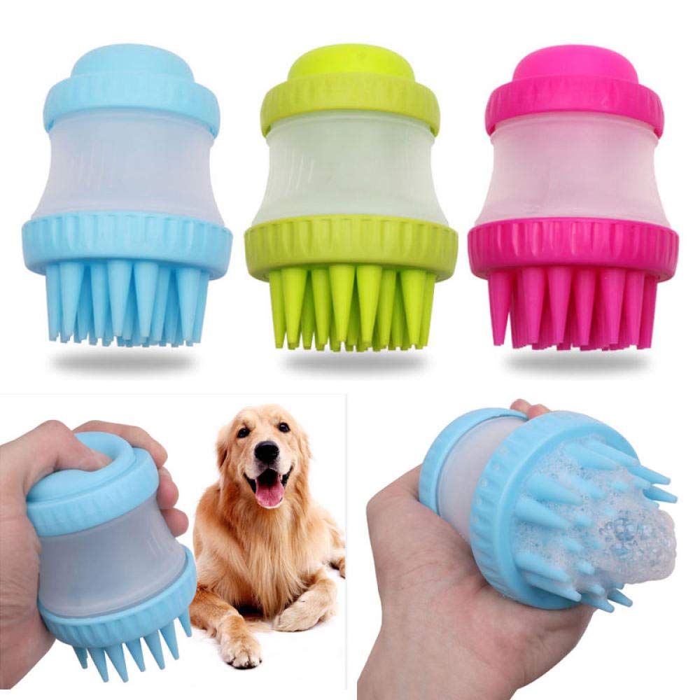 Multifunctional Silicone Pet Grooming Brush - 2Pcs Dog Bath Brush & Massage Comb for Bathing, Cleaning & Shedding Control (Pink) - Perfect for Dogs & Cats Grooming at Home or Professional Pet Salons