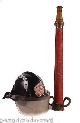 Vintage Cairns & Brother Firefighter Helmet 770 with W.D. Allen Nozzle - Firefighter Gear for Collectors & Emergency Preparedness