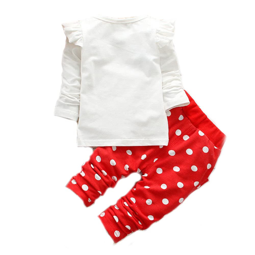 Stylish Polka Dot Teddy Bear Bow Print Girls T-Shirt & Jeggings Pajama Set - Soft Cotton Sleepwear for Toddler Girls - Perfect for Bedtime, Playtime & Photo Shoots