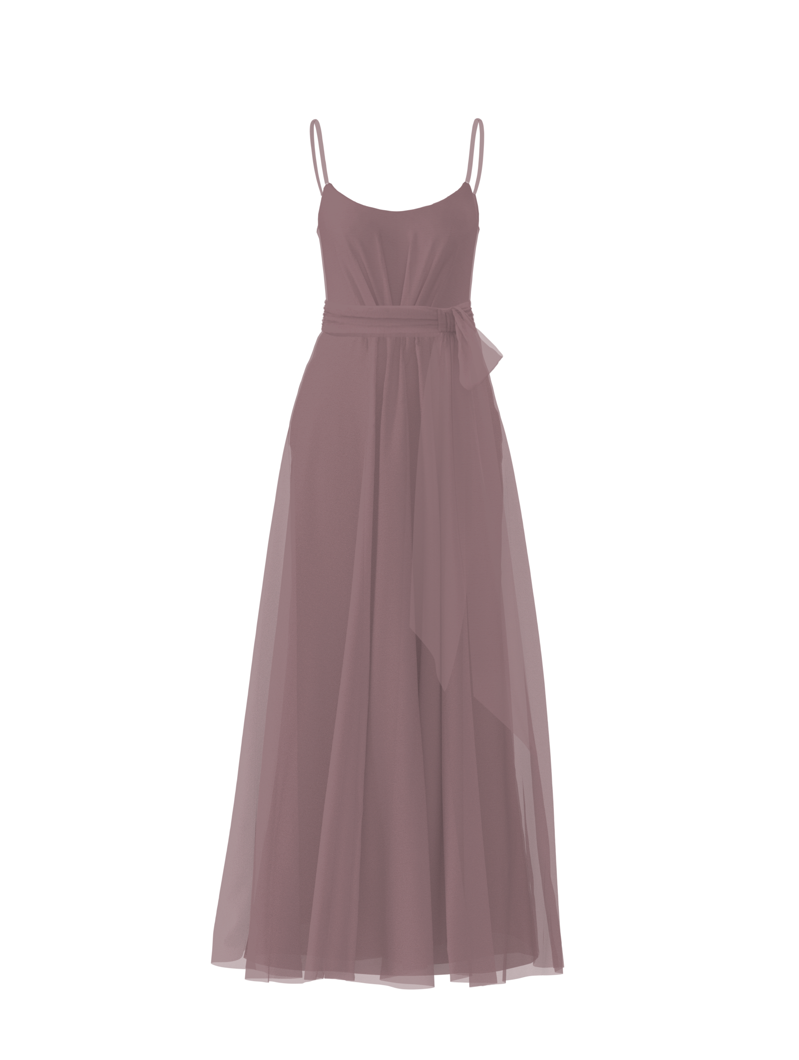 Elegant Mauve Bodice (Campbell) & Skirt (Justine) Set with Sash Belt - Perfect for Weddings, Prom & Formal Events