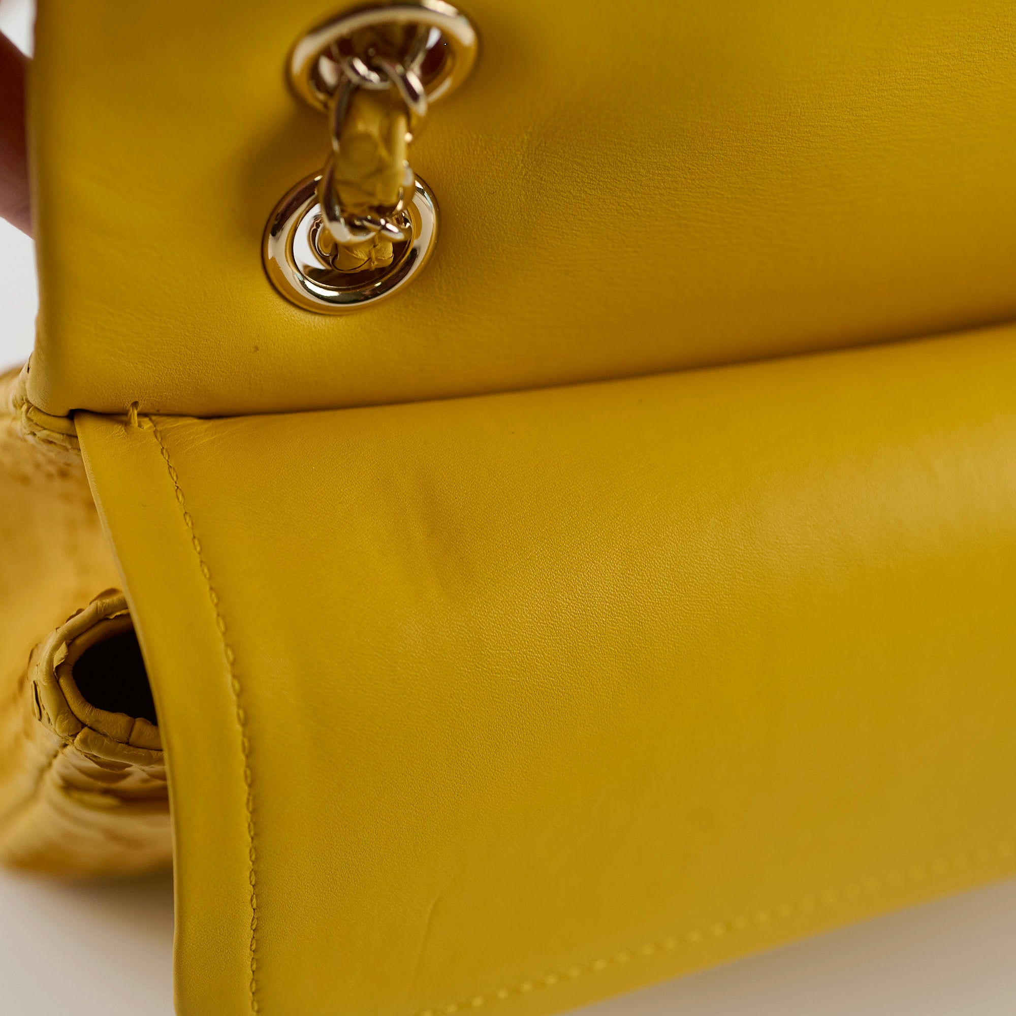Chanel Python Leather Medium M/L Classic Flap Bag Yellow Series 22 - Luxury Designer Handbag for Women, Perfect for Parties, Weddings & Special Occasions