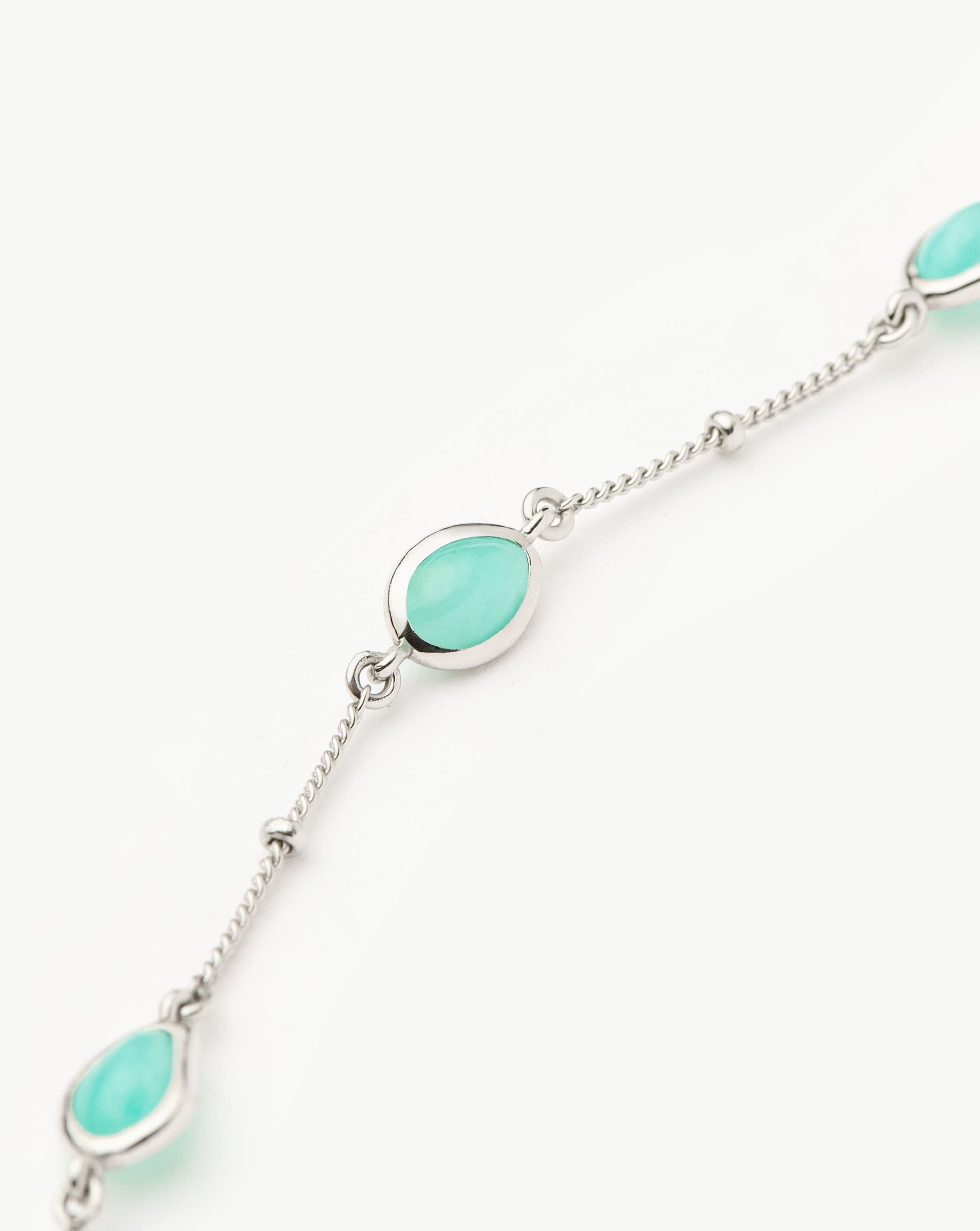 Magma Gemstone Charm Bracelet - Sterling Silver & Amazonite Beaded Bracelet for Women | Boho Jewelry Gift for Her | Perfect for Everyday Wear, Meditation & Spiritual Healing