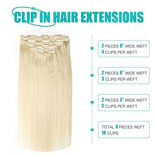 Premium Double Weft Clip-in Human Hair Extensions - 100% Remy Human Hair for Length & Volume | Perfect for Parties, Weddings & Everyday Styling