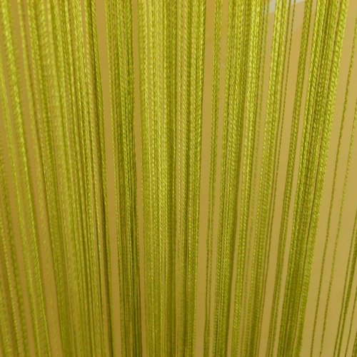 100cm x 200cm Green Decorative String Fringe Door Curtain - Room Divider, Window Screen Panel for Boho Home Decor, Bedroom, Living Room & Party Backdrop