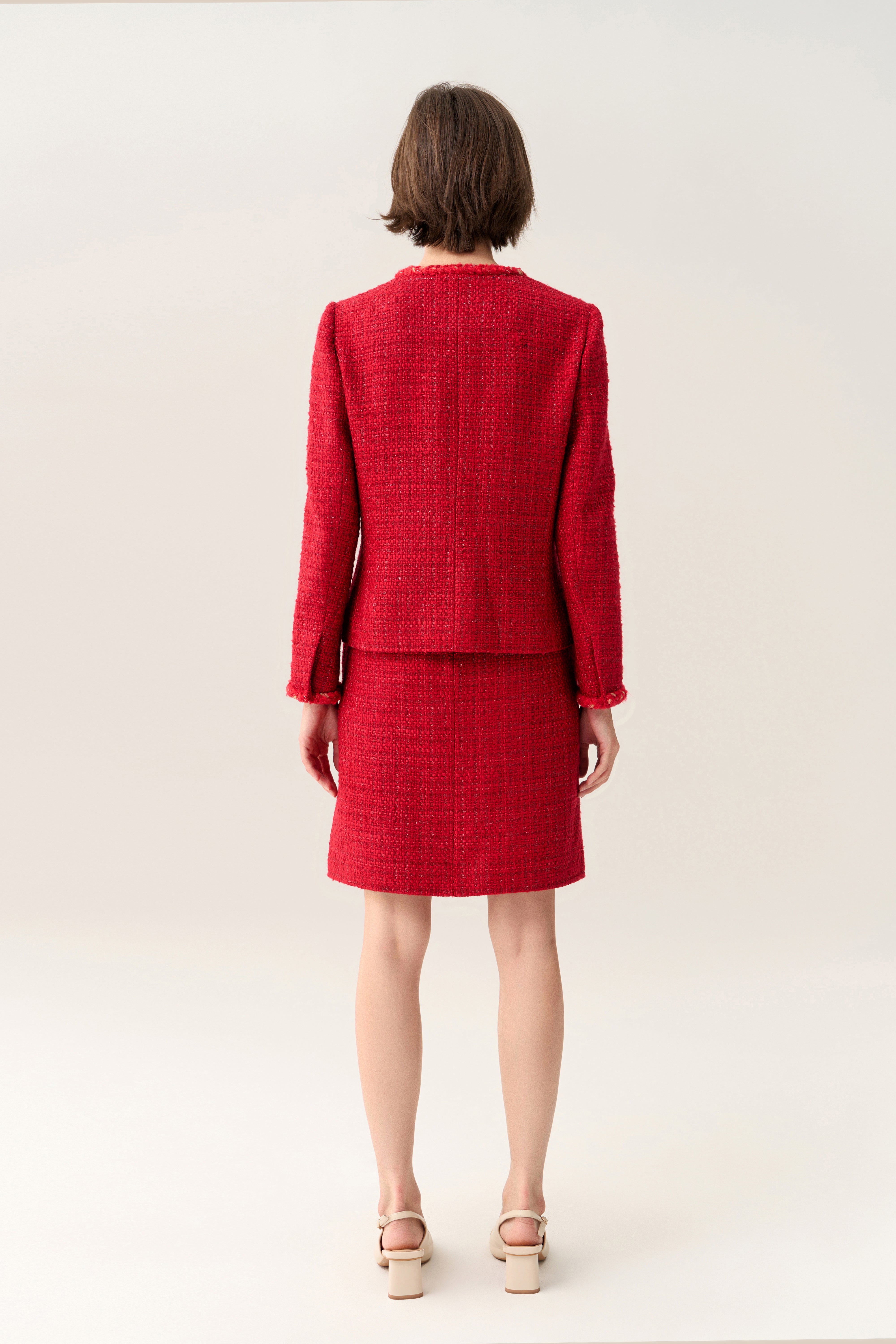 Stylish Patch Pocket Tweed Jacket for Women - Classic Wool Blazer with Front Pockets - Perfect for Office Wear, Business Meetings & Fall Fashion Outfits