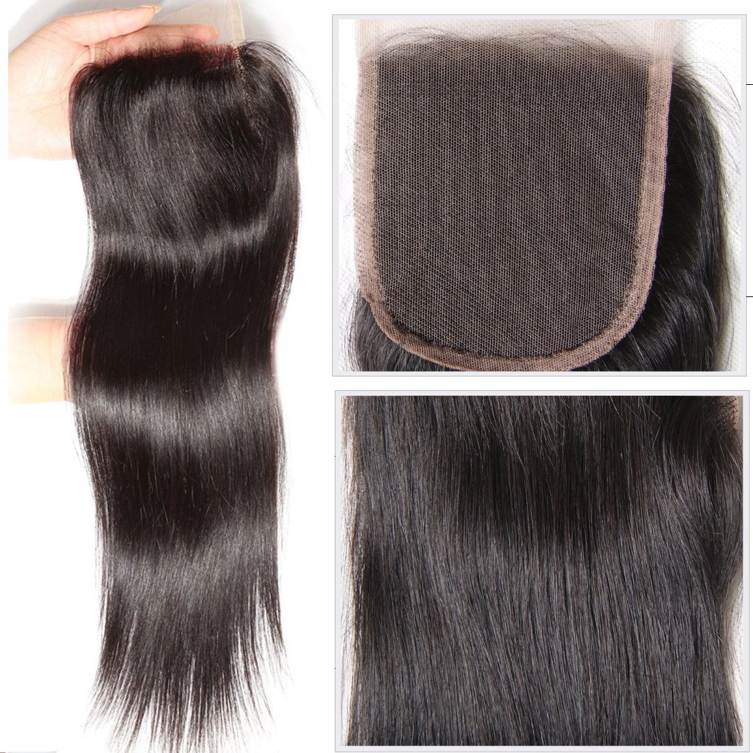 Beauty Forever Brazilian Straight 4x4 Lace Closure - 100% Human Virgin Hair Extensions, 20 Inch, Natural Color | Perfect for Styling, Weaves & Everyday Glam
