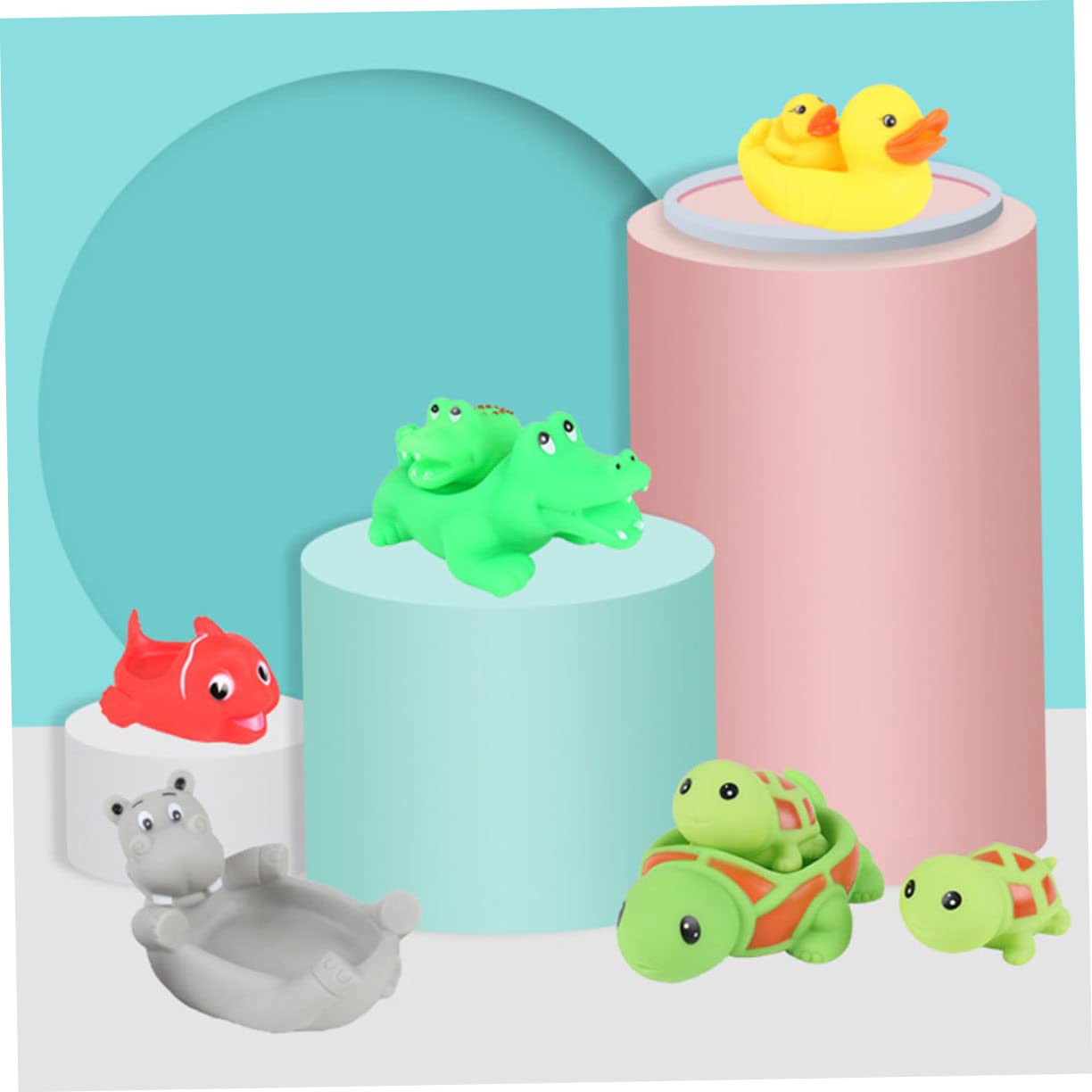 HEMOTON 6 Pack Cartoon Crocodile Bath Toys - PVC Squirt Water Toys for Kids, Fun Bathtub & Pool Toys for Toddlers, Perfect for Bath Time Play and Outdoor Water Activities