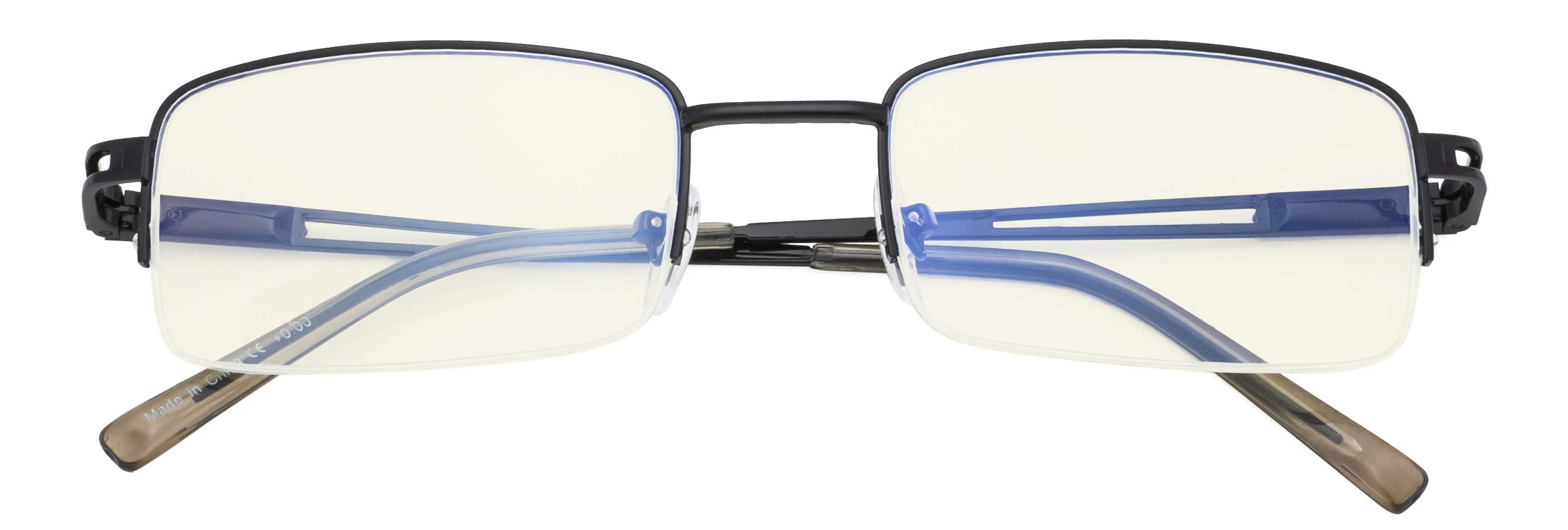 Blue Light Blocking Glasses for Men & Women - Half-Rim CessBlu Anti Glare Computer Glasses with UV Protection for Reading & Screen Use | Reduce Eye Strain for Office, Gaming & Digital Device Users