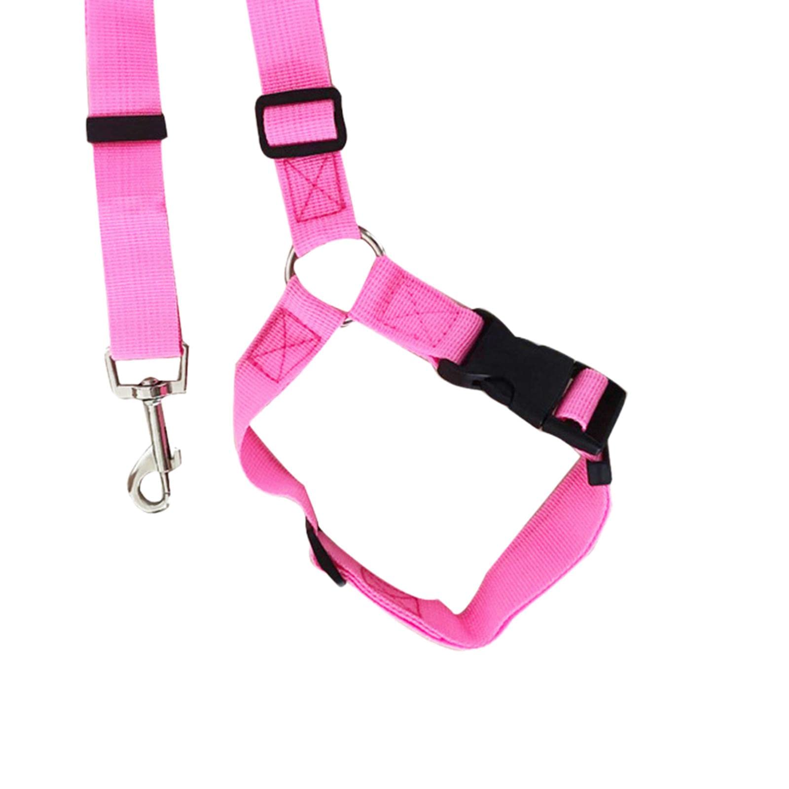 Enakshi Pink Dog Car Harness Seat Belt Leash - Adjustable Pet Safety Strap for Small to Medium Dogs, Secure Travel in Cars, Trucks, and SUVs