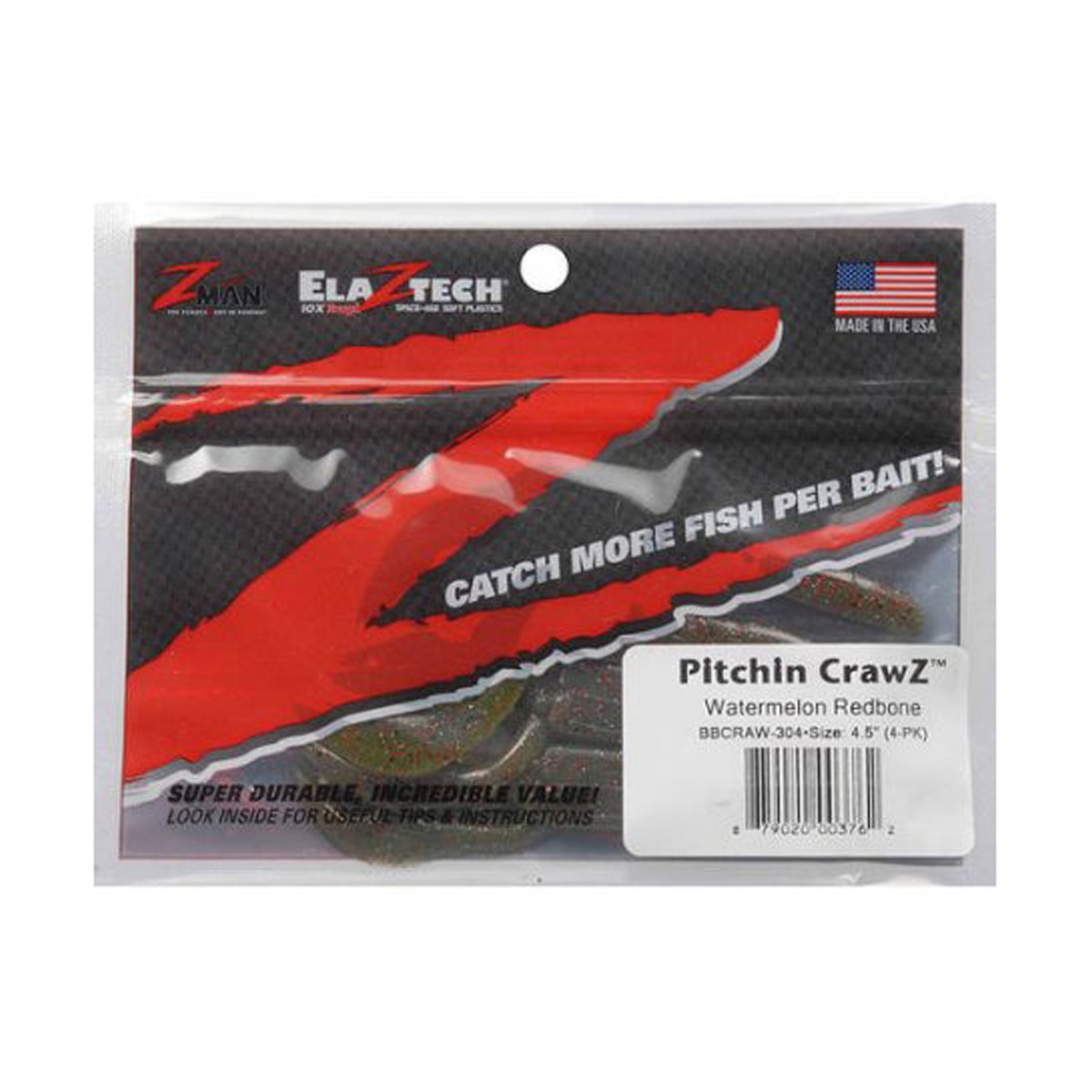 Z-Man Pitchin Craw Bag - Premium Soft Plastic Fishing Bait for Bass, Trout & Panfish - Ideal for Texas Rig, Drop Shot & Flipping Techniques