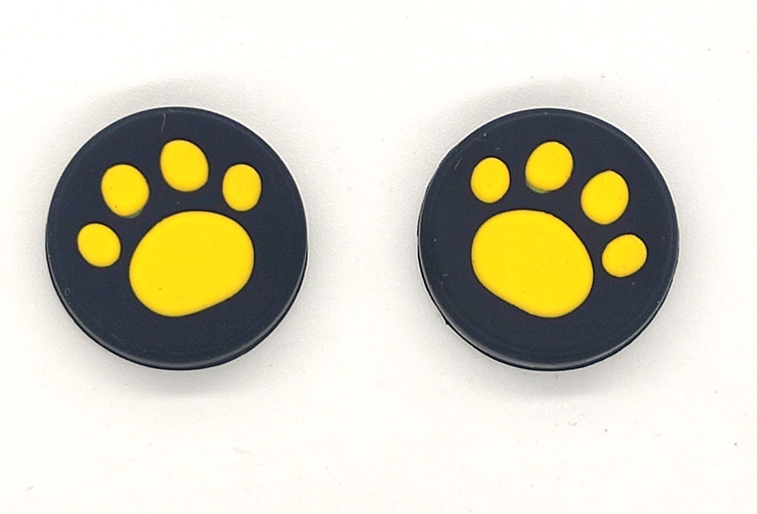 2 Pack Silicone Thumb Grips for Nintendo Switch & Switch Lite Joy-Con Controllers - Non-Slip Analog Cat Paw Design (Yellow) - Perfect for Gaming Comfort & Enhanced Control