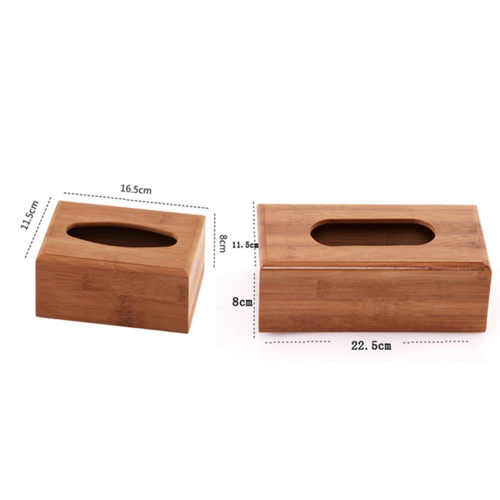 Bamboo Tissue Dispenser Holder - Bathroom & Car Napkin Storage Box | Tabletop & Desktop Organizer for Paper Towels, Tissues & Napkins | Perfect for Home, Office & Travel Use
