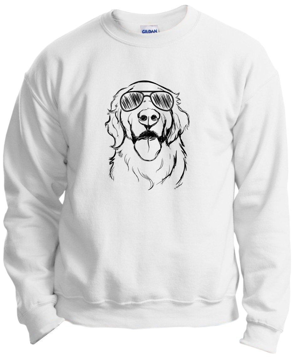 Golden Retriever Dog Lover Gift - Funny Sunglasses Crewneck Sweatshirt for Pet Owners | Perfect for Dog Walks, Beach Days & Matching Outfits