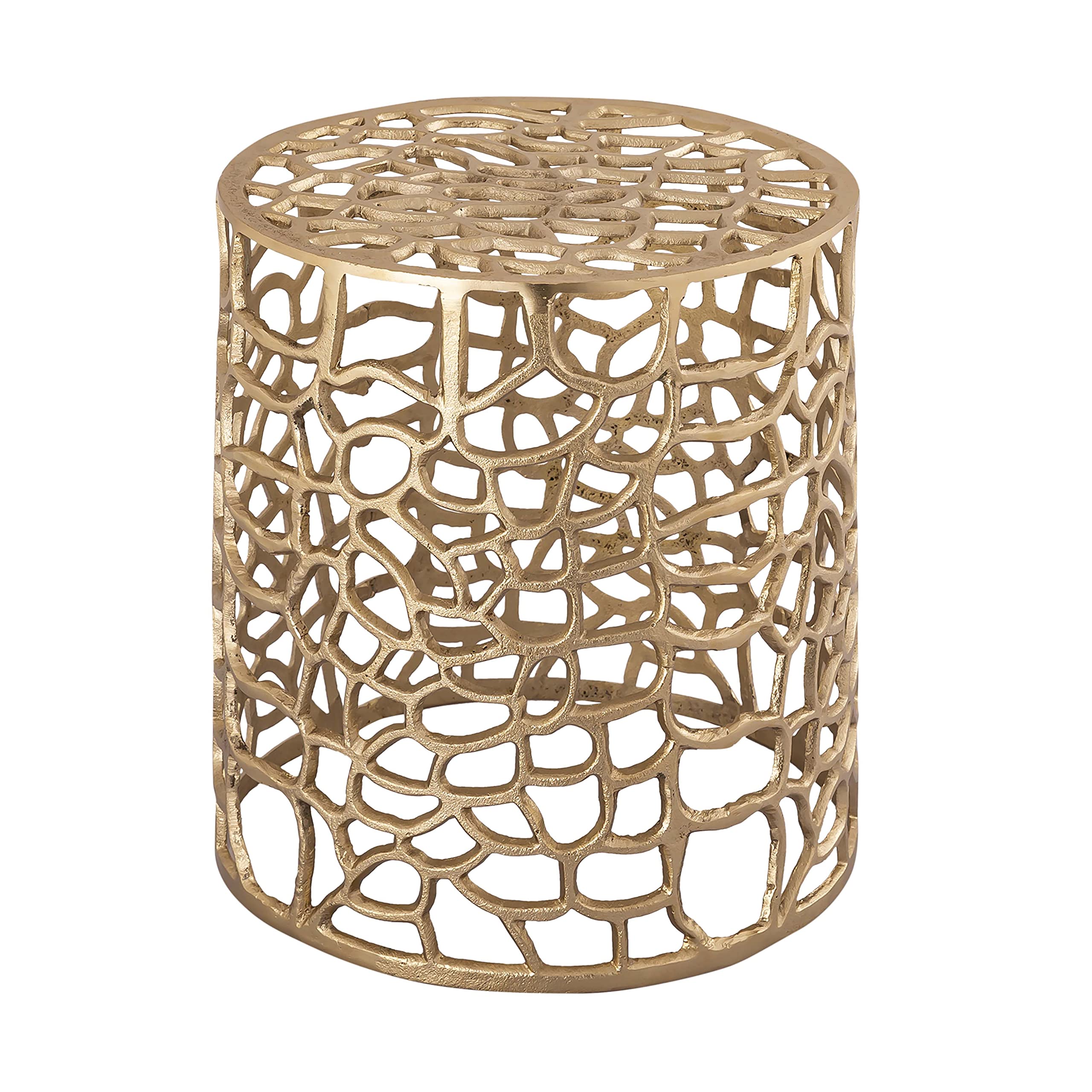 Sophia Round Gold Iron Side Table - Modern Accent Table for Living Room, Bedroom & Patio - Stylish & Durable Metal End Table - Perfect for Coffee, Books & Decor