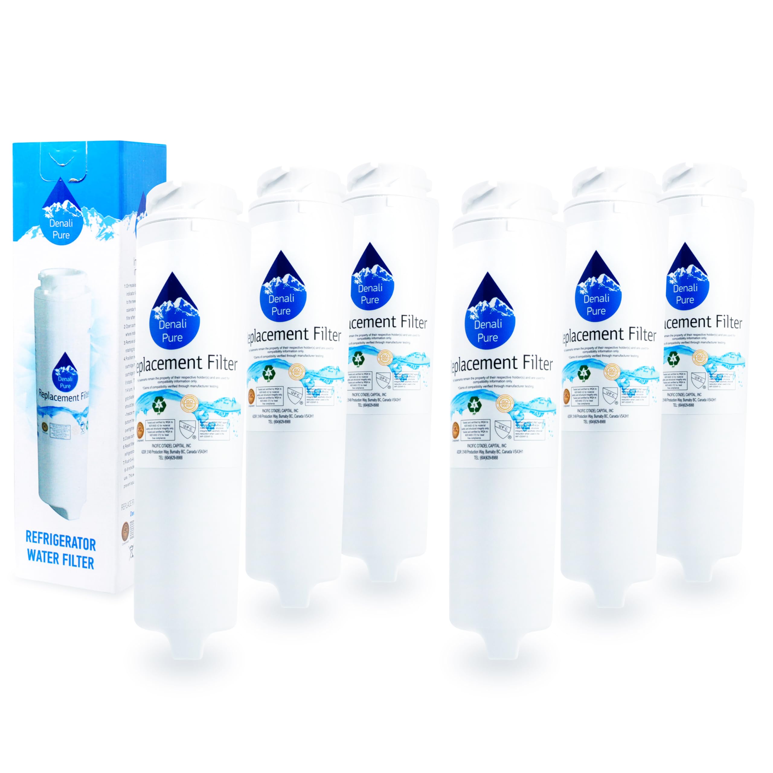 6-Pack GE PFS22SISASS Refrigerator Water Filter Replacement - Compatible with General Electric GSWF Fridge Filter Cartridge | Clean Drinking Water for Home & Office Use