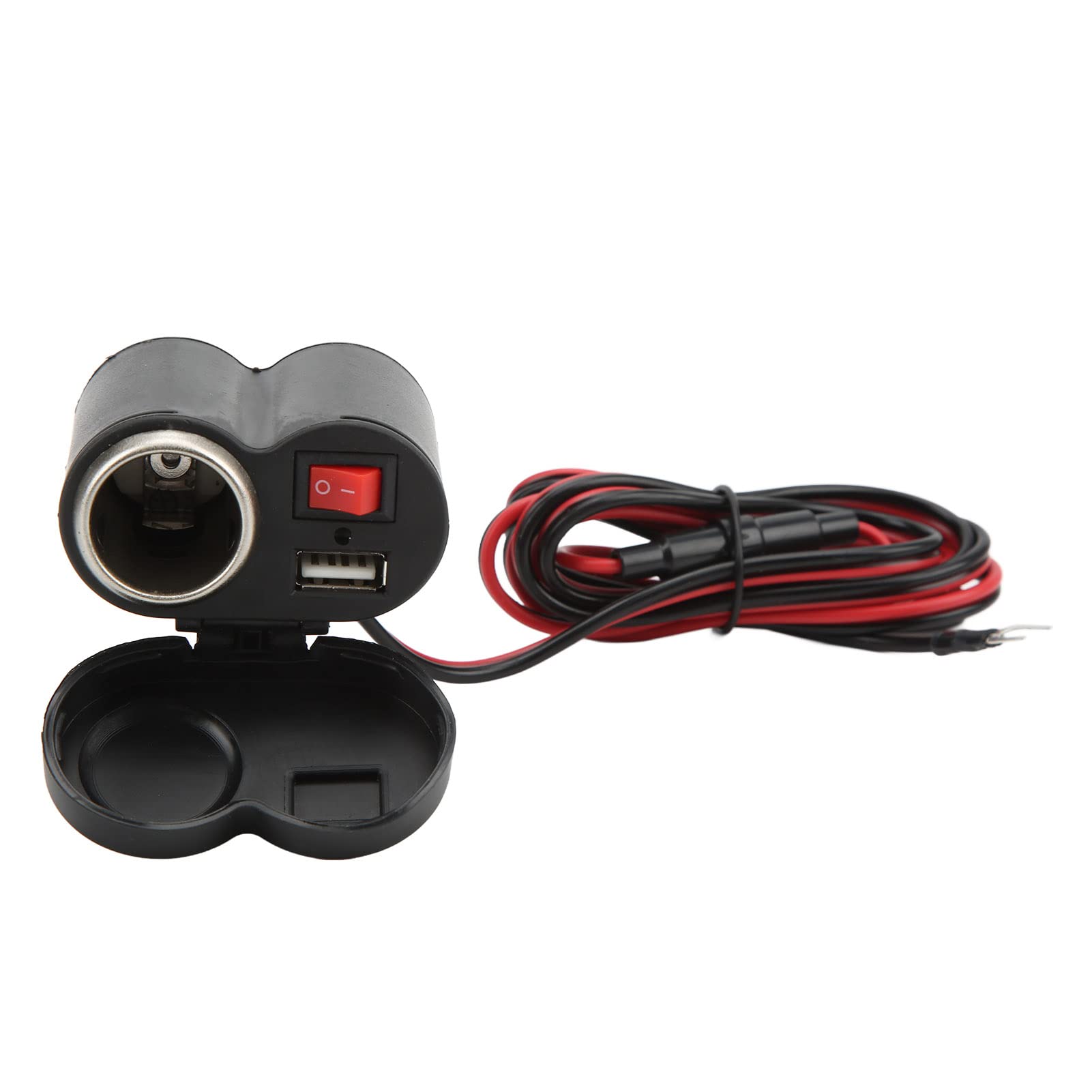 Waterproof Motorcycle USB Charger with Blue LED - Handlebar Phone Charger & Cigarette Lighter Socket for Smartphones, GPS & Electronic Devices - Perfect for Road Trips & Outdoor Adventures