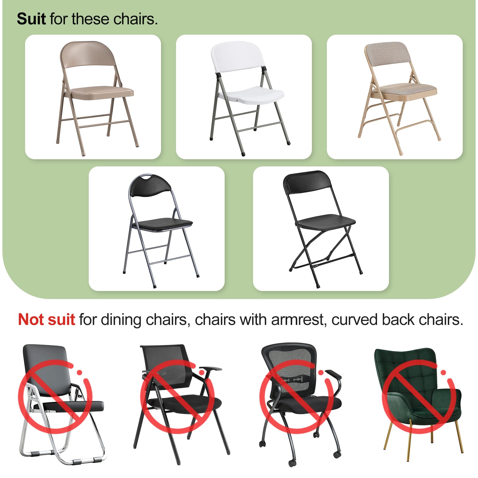 EMART 10-Pack White Folding Chair Covers - Stretchable Polyester Spandex Universal Fit Slipcovers for Weddings, Parties, Banquets & Holiday Celebrations | Perfect for Event Decor, Home Gatherings & Outdoor Celebrations