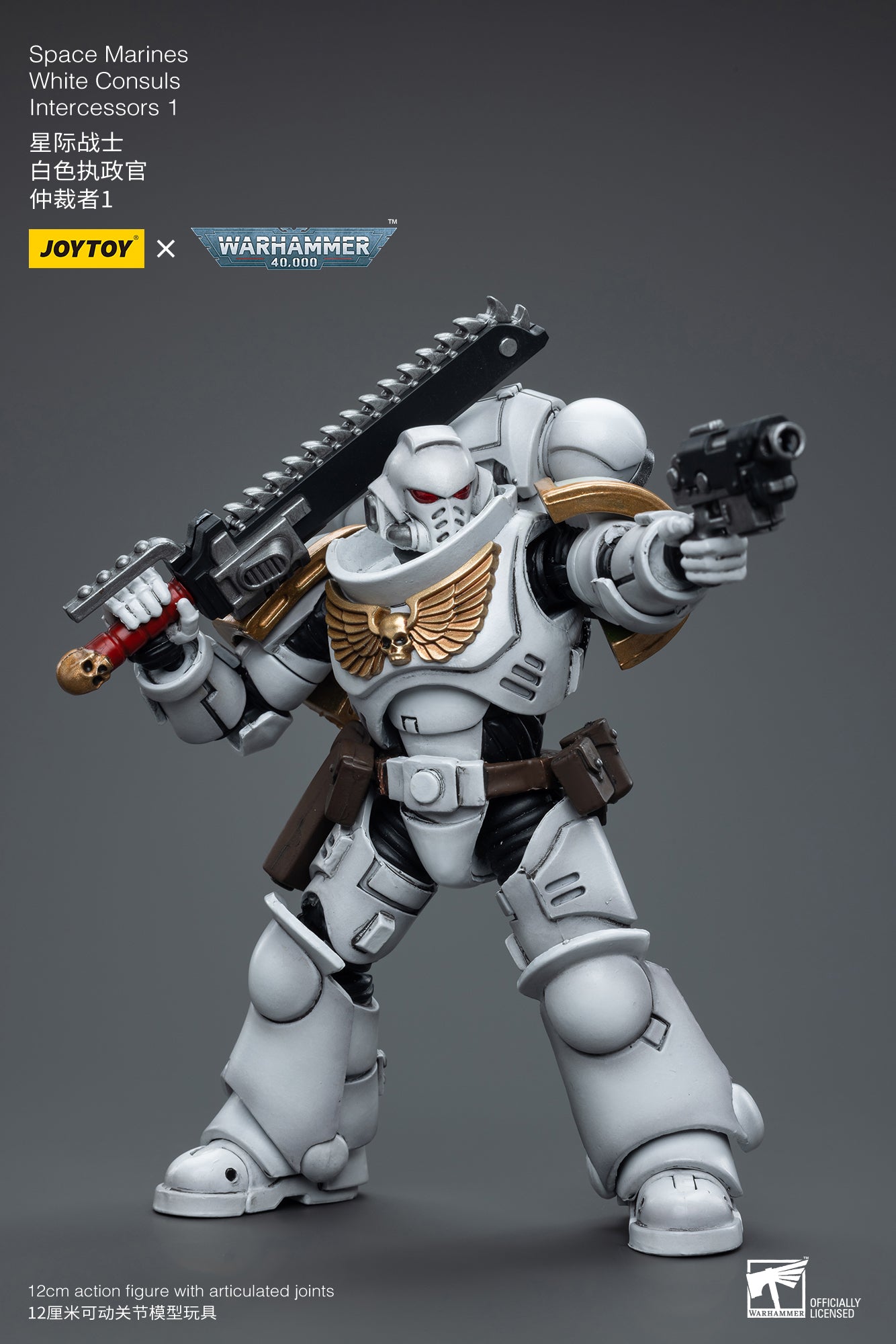 1/18 JOYTOY Warhammer 40K Space Marines White Consuls Intercessors Action Figure - Collectible Miniature for Tabletop Gaming & Display