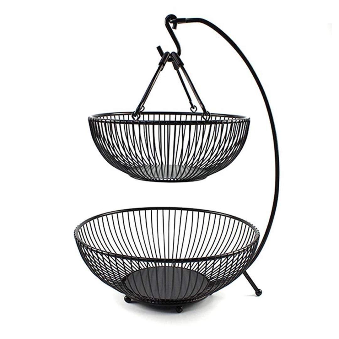 2-Tier Cake Stand with Dome Lid - Nordic Minimalist Wrought Iron Snack Plate & Fruit Bowl for Living Room Decor, Kitchen Storage, and Party Serving
