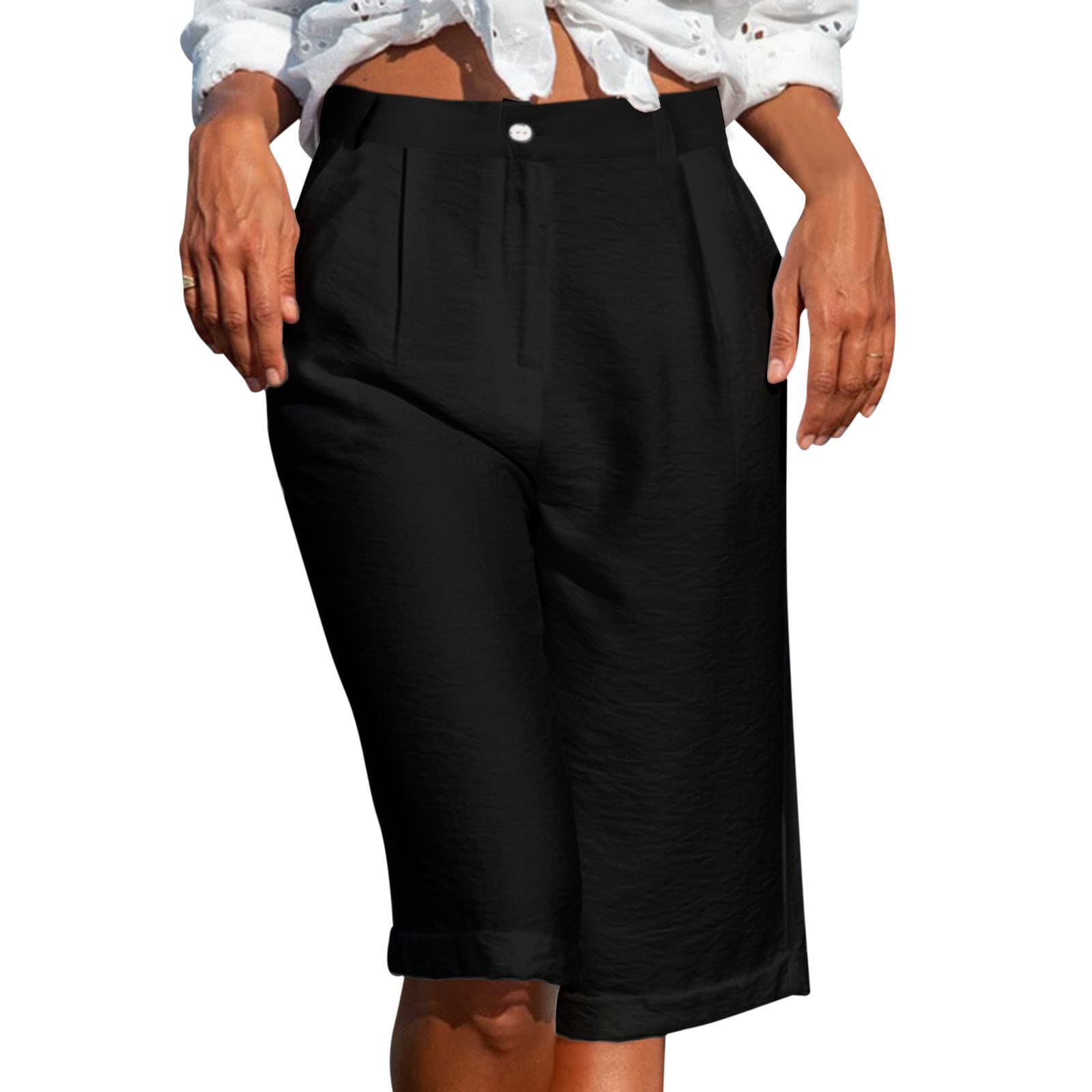 Women's Summer Casual Shorts - Comfortable Cotton Mid-Length Pants for Women | Perfect for Beach, Travel & Everyday Wear