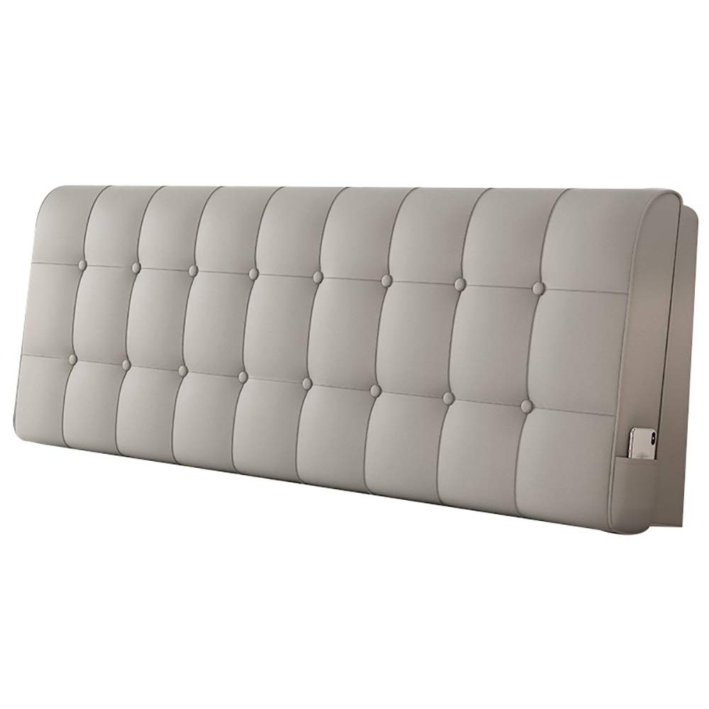 LXLIGHTS Headboard Bedside Cushion Backrest Waist Pad - Premium Leather Bed Wedge & Sofa Pillow for Back Support (Gray, 12x6x10 Inches) - Perfect for Reading, Watching TV, or Relaxing in Bed